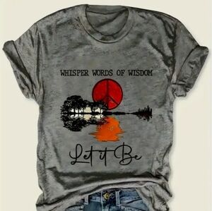 SOLOW Gray Let It Be Graphic Tee